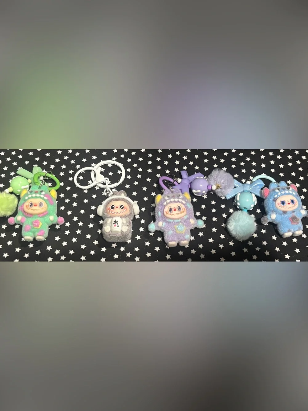 Cute Labubu Monster Squishies & Keyring Set - Multicolor Cute Plush Toys 8pcs